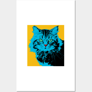 CAT POP ART  YELLOW Posters and Art
